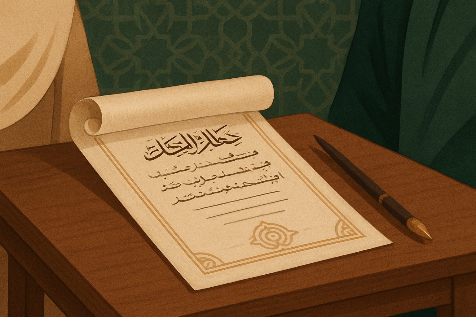 Contrat de mariage en islam : document symbolisant le nikah et ses conditions de validité